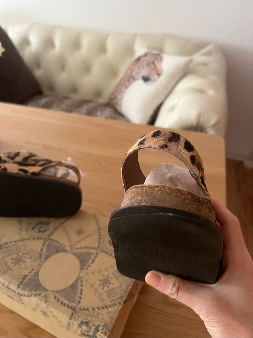 Free People Leopard Print Slingback Clogs - Brown & Black - Picture 3 of 6